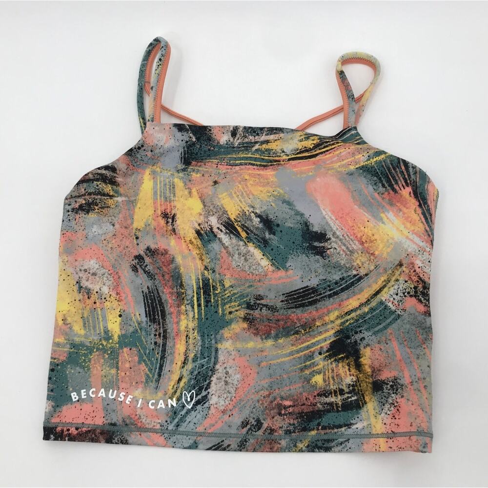 Athleta Girl x Simone Biles Because I Can Brushstroke Crop Tank Top XL 14